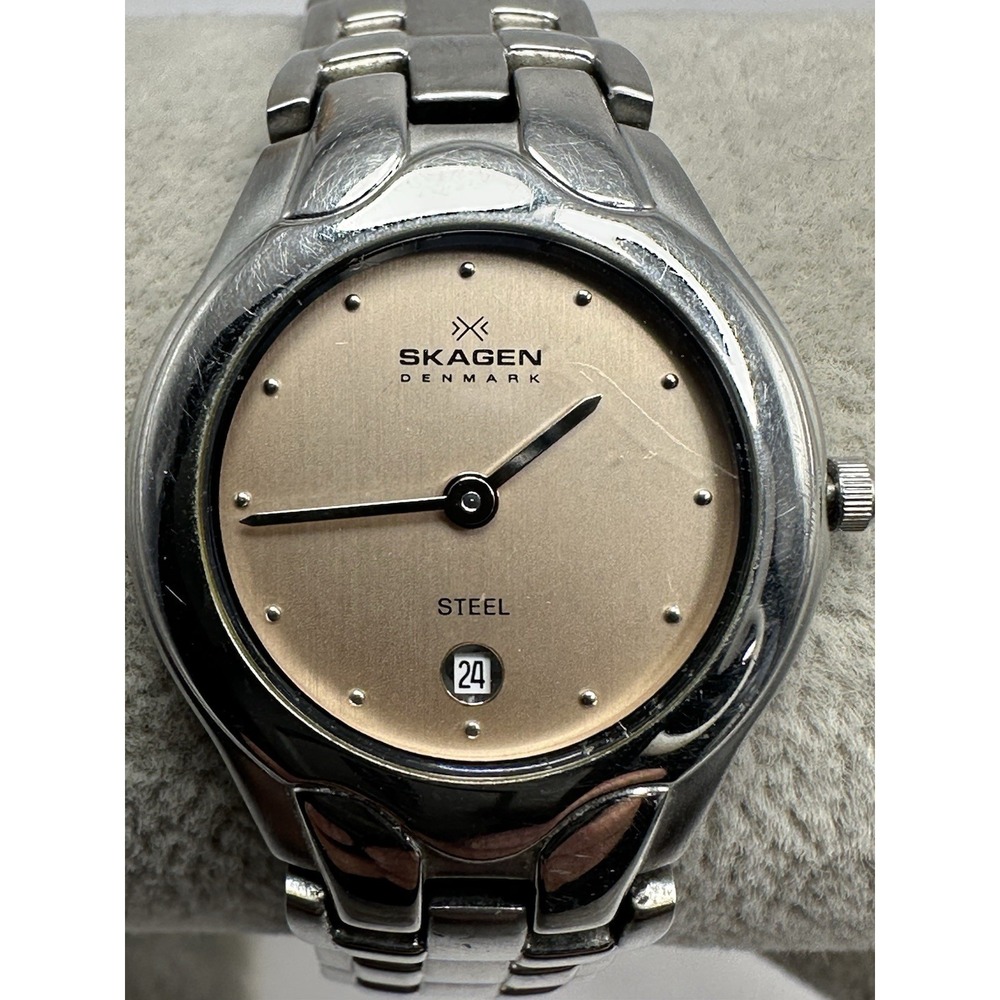 Skagen Steel Denmark 202SSXK New Battery Ladies Watch 28MM 7" J90